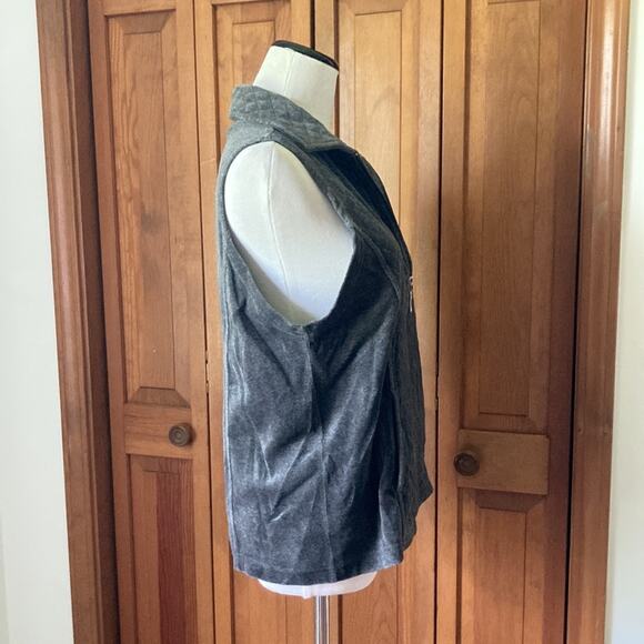 White Stag Grey Velour Zip Up Vest, Size S - Picture 3 of 9